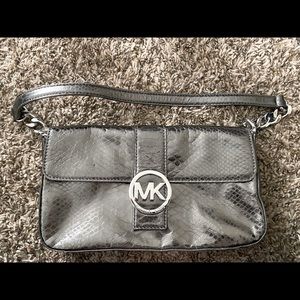 Michael Kors Metallic Gray Purse